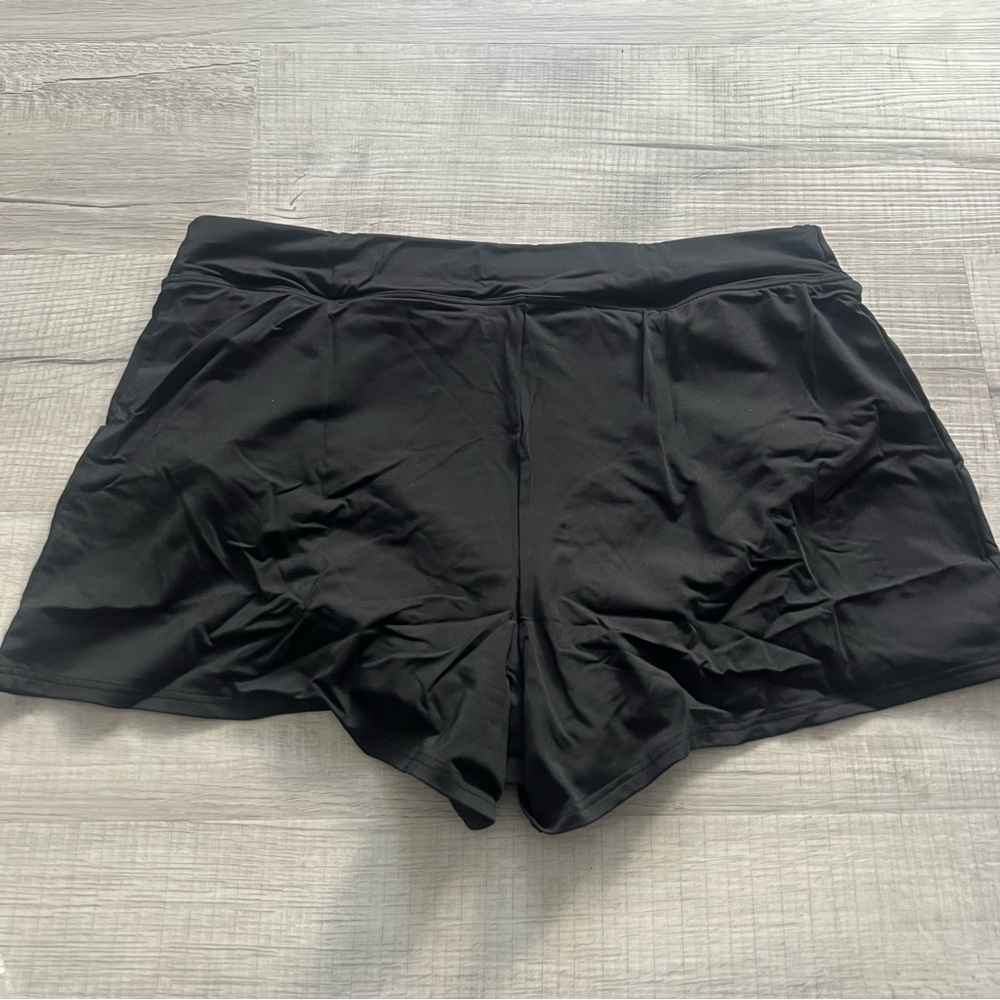NWT Lands End Women's Smoothing Control Curvy 3 Inch Swim Short Black Size 14 - Picture 5 of 7